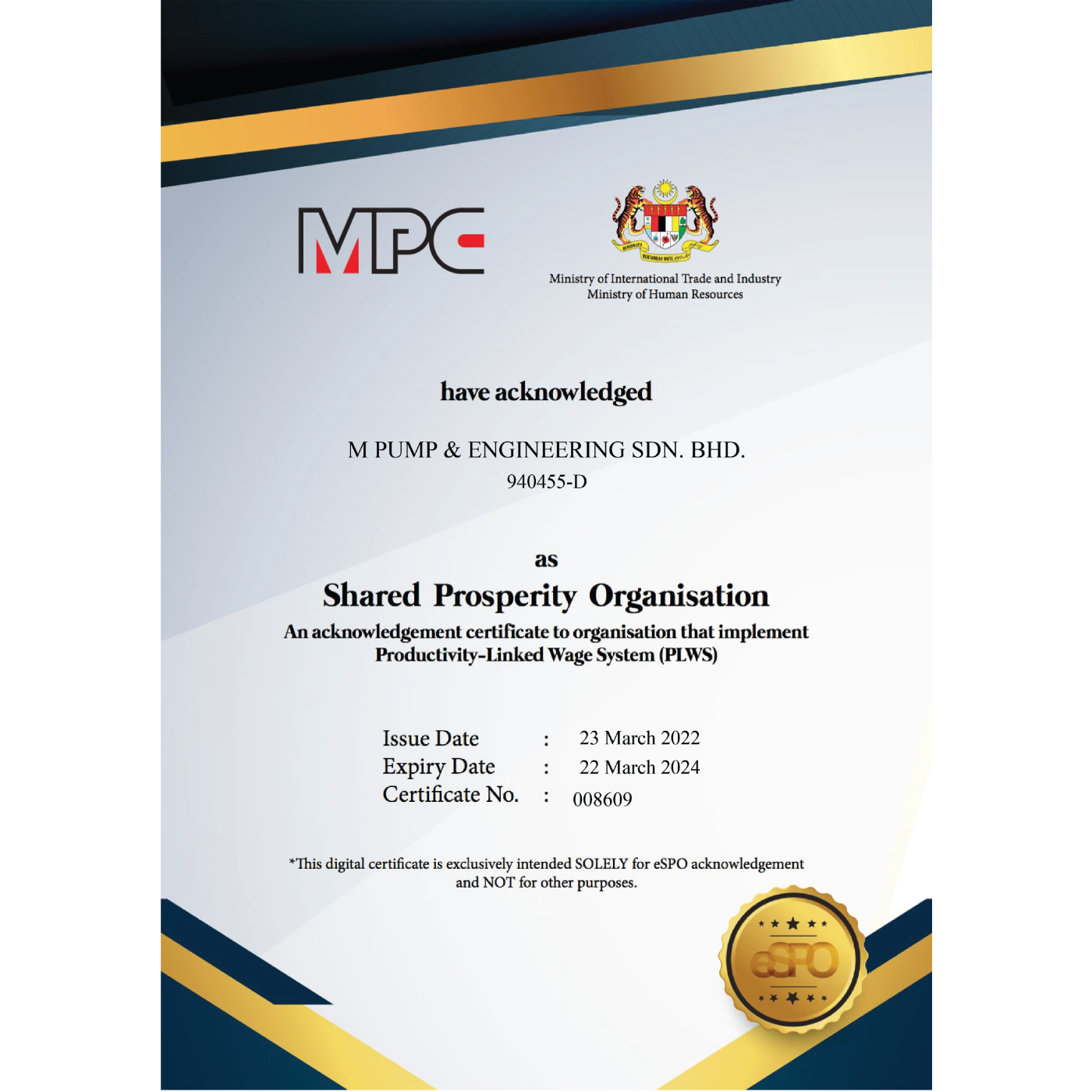 MPC Certificate